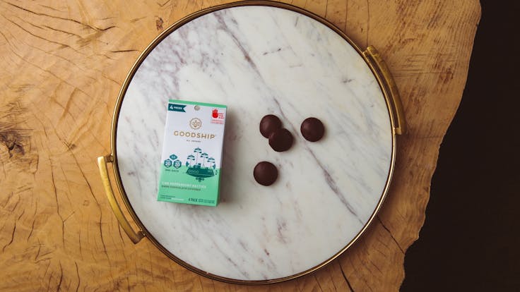 Goodship's newest member of the family, rich and cooling organic Peppermint Patties.