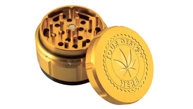 Create branded grinders to create a touchpoint every time they break down your flower!