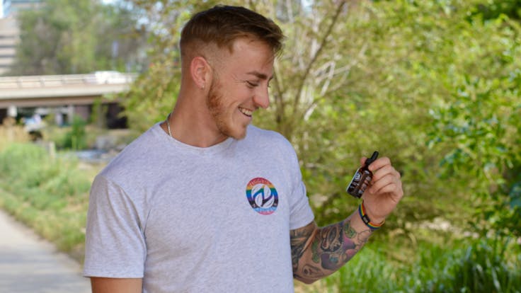 Owner (Jordyn Pollack) checking out our 300mg CBD Tincture