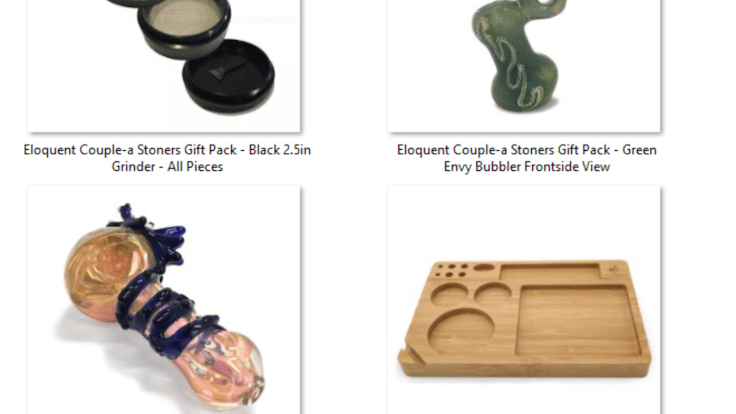 Eloquent Stoner Couple-a Stoners Gift Pack - Pipe, Bubbler, Grinder, Ashtray, and Rolling Tray