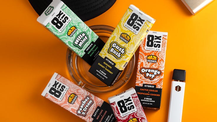 The Eighty Six Haze Series featuring 5 unique HHC-infused strains