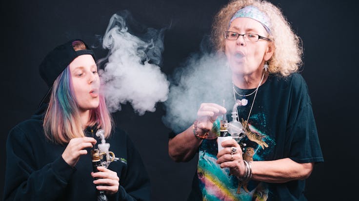 Dabbing Granny hitting Dabado products