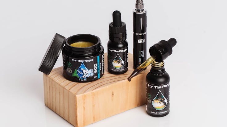 Product shot of our CBD Topical, Tinctures, & Vape