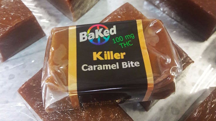 Handmade caramel with 105mg THC.