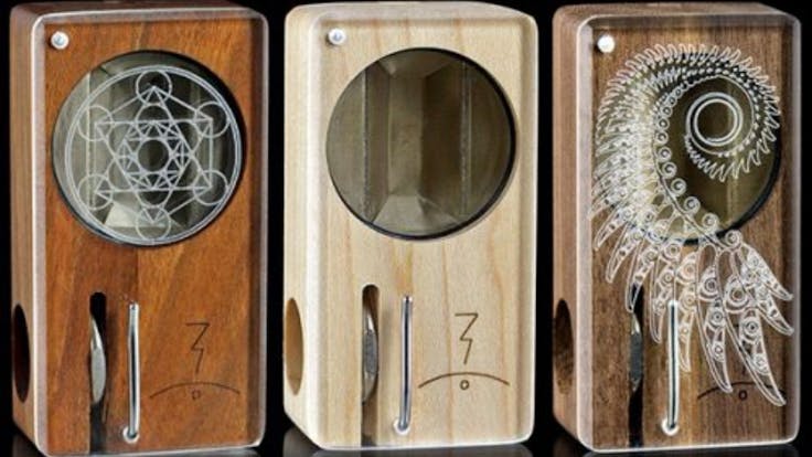 Magic-Flight Launch Box Vaporizers : Cherry Metatron's Cube, Original Maple, Walnut Infinity Wing