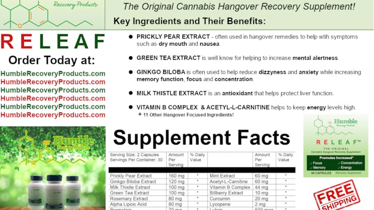 The perfect supplement focused on avoiding the next day cannabis hangover.