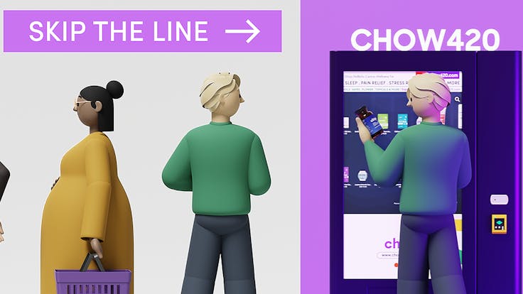 Skip dispensary lines and get your products faster and easier at the nearby Chow420 vending machine