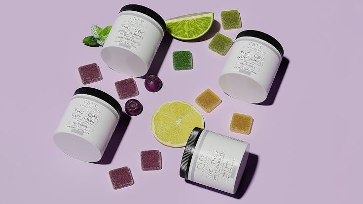 Delta-9-THC + THCV for energy and appetite suppression, CBN for sleep, CBC for mood, CBG for relief.