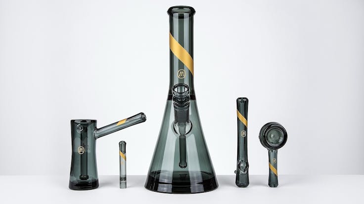 Marley Natural Smoked Glass Collection: Bubbler, Taster, Water Pipe, Steamroller and Spoon Pipe