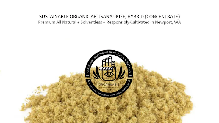 Artisanal Organic Kief (Hybrid), Solventless, 35% THCA