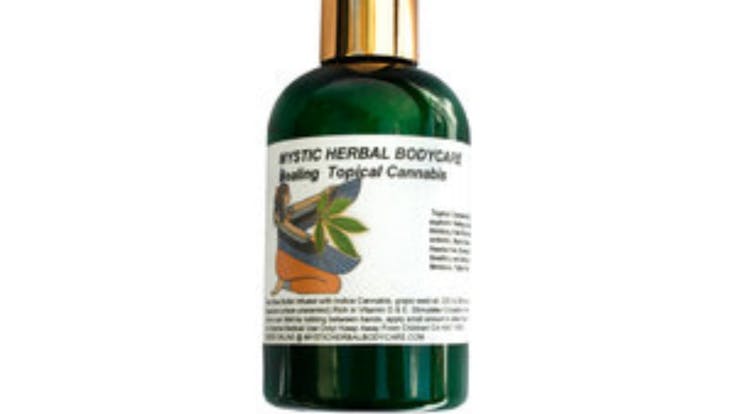Mystic Herbal Care Cannabis Lotion 4 oz bottle $30.00, available in a variety of scents