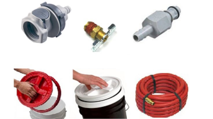 Duckit Gamma Lids. With or w/o fittings to control humidity, mold and bugs during curing proces