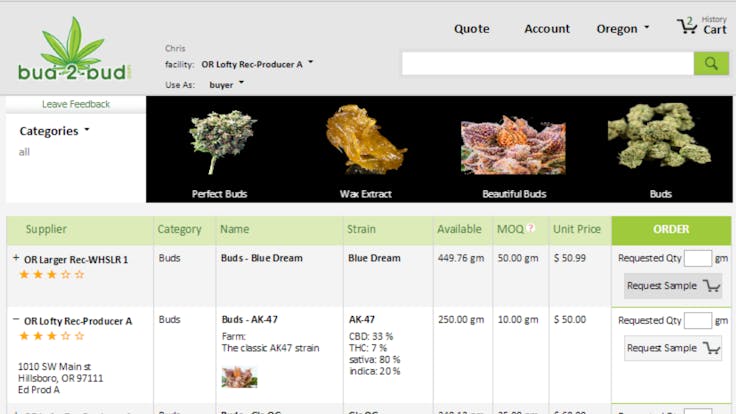 bud-2-bud B2B website