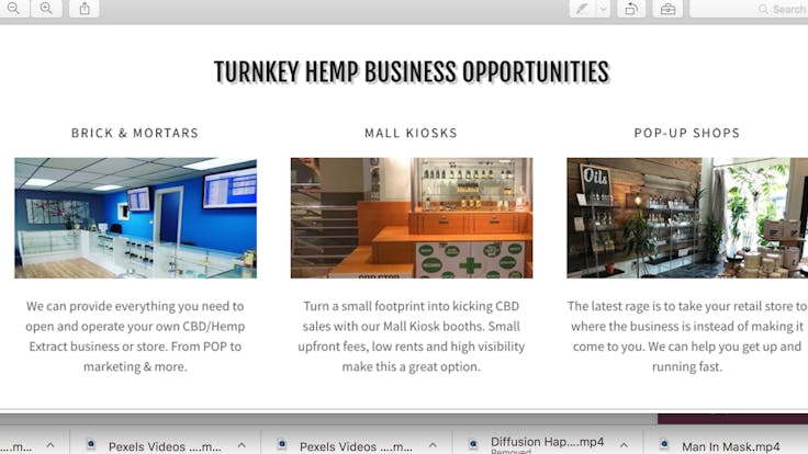 Turnkey Hemp Business opportunities at thehemplug.com include stores, kiosks and mobile units.