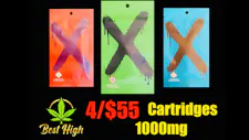 4/$55 1000mg Cartridges High THC over 80% image