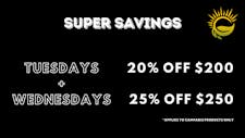 Super Savings on Tuesday & Wednesday! image