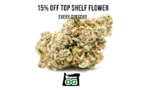 Tuesday 15% Off Top Shelf Flower! image