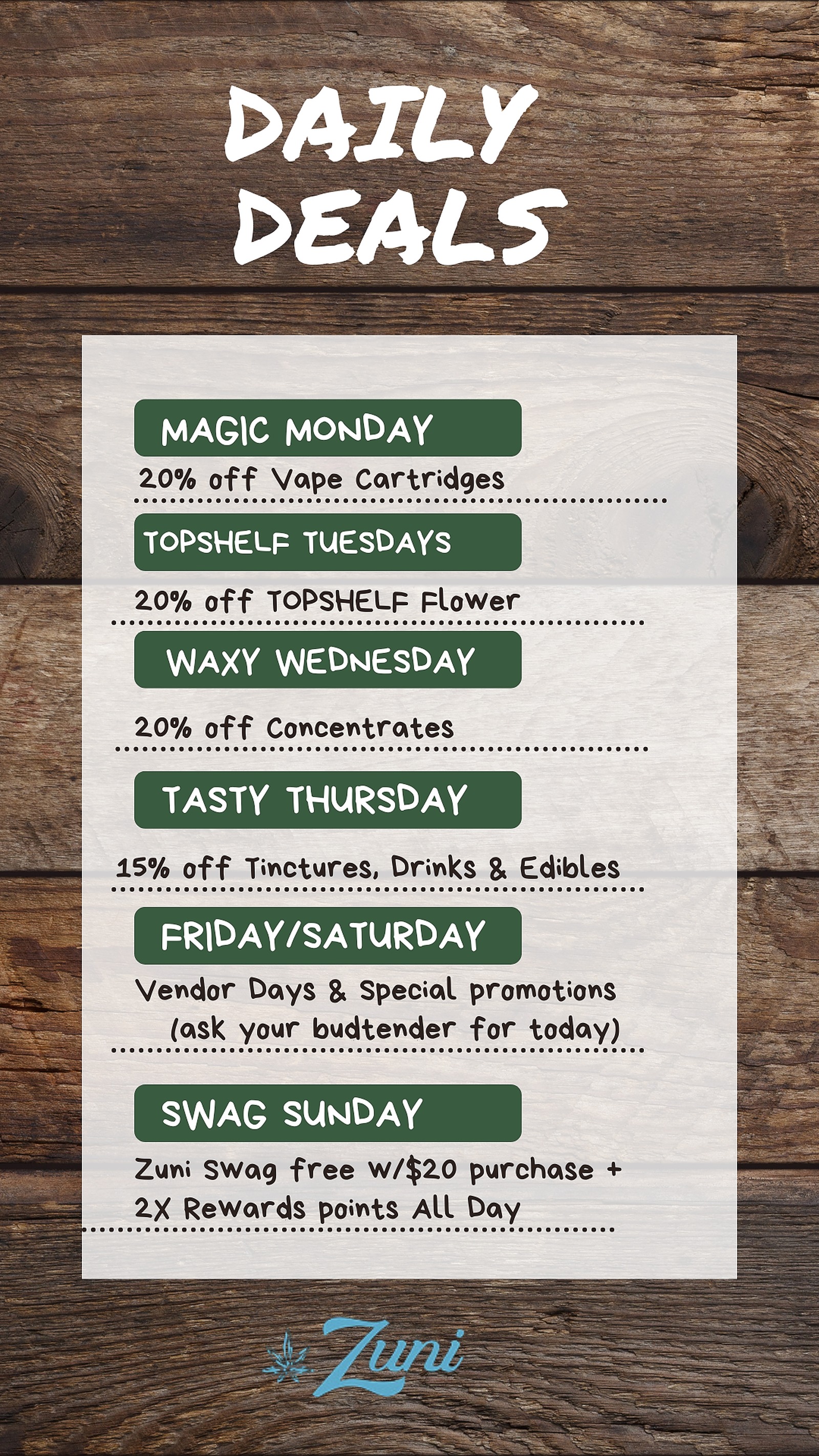 Daily Dispensary Deals & Specials - IgadI