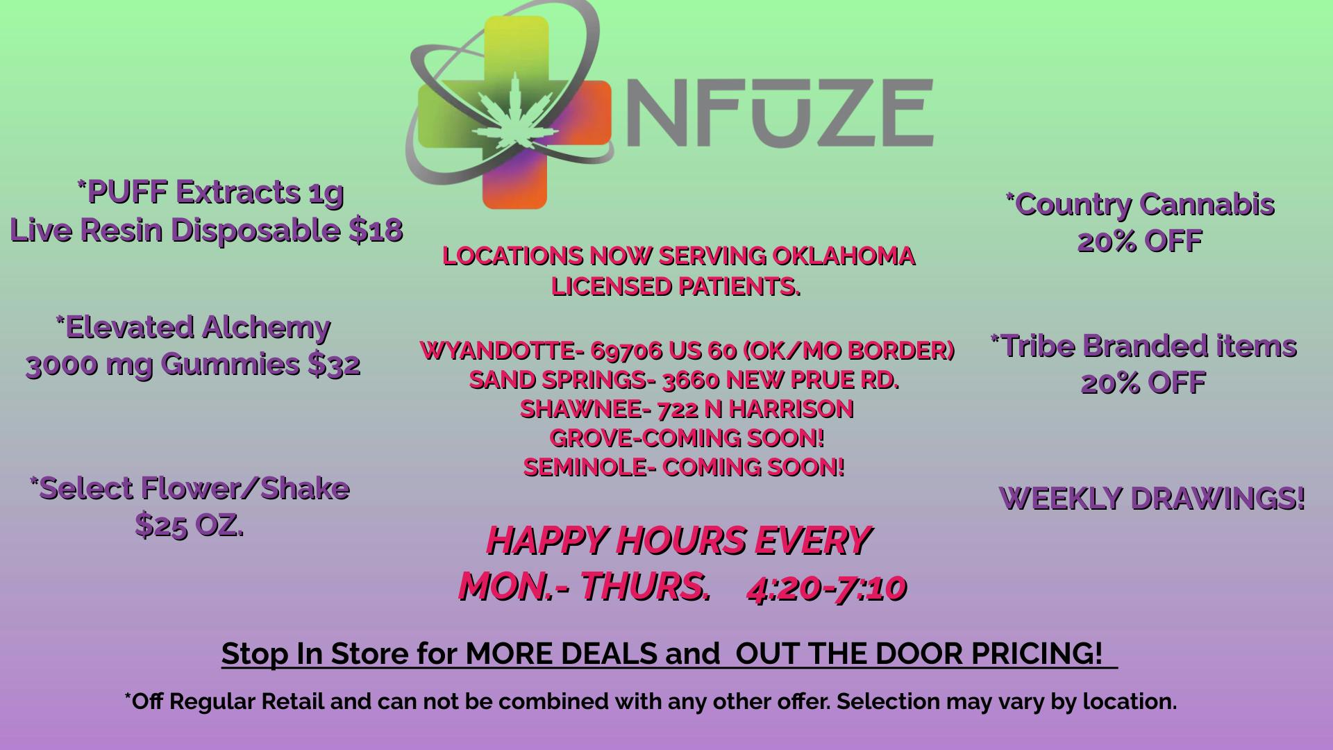NFUZE Dispensary Wyandotte, OK Dispensary Leafly