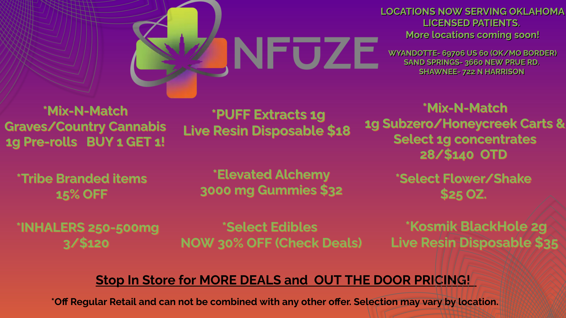 NFUZE Dispensary Wyandotte, OK Dispensary Leafly