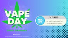 Thursday Is Vape Day! Get 15% Off Vape Cartridges image