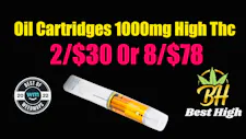 2/$30 Oil Cartridges 1000mg High THC % image