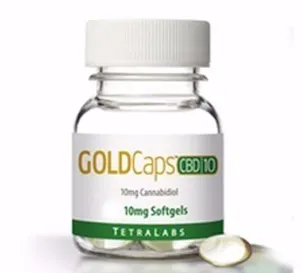 Photo of GoldCaps CBD Softgels 100mg 10-pack