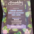 Smokies Edibles Sour Blue Raspberry THC Fruit Chews 100 mg