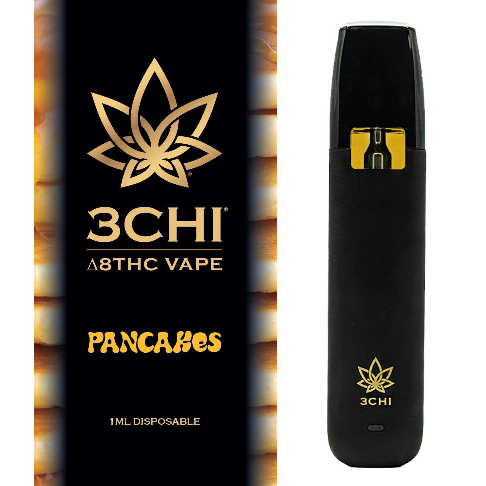 3CHI Delta 8 THC Disposable Vape Cartridge Pancakes 1ml Leafly