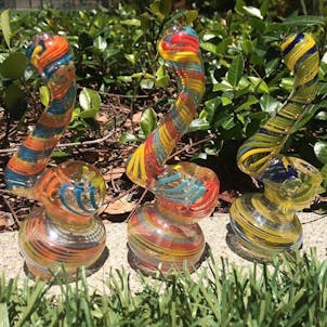 Photo of 4" Ribbon Stripe Glass Water Bubbler