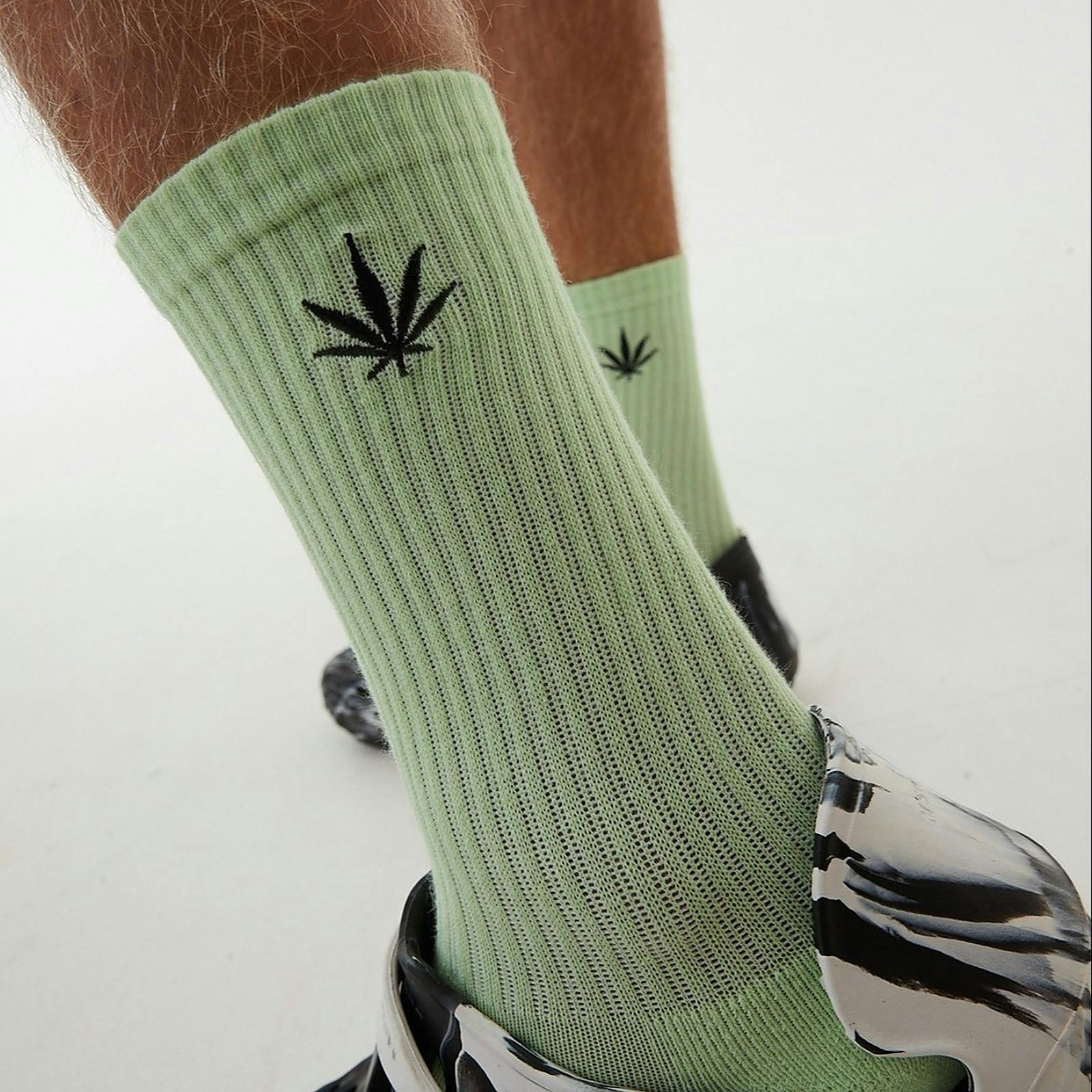 AFENDS Afends Unisex Happy Hemp THC Essentials Crew Socks Lime