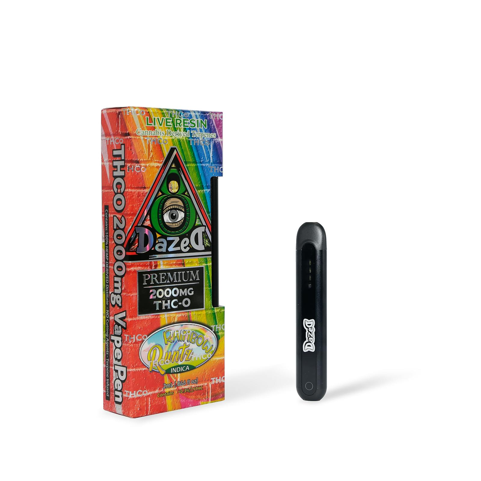 DazeD8 Rainbow Runtz Live Resin THCO Titanz Disposable — 2 Grams Leafly