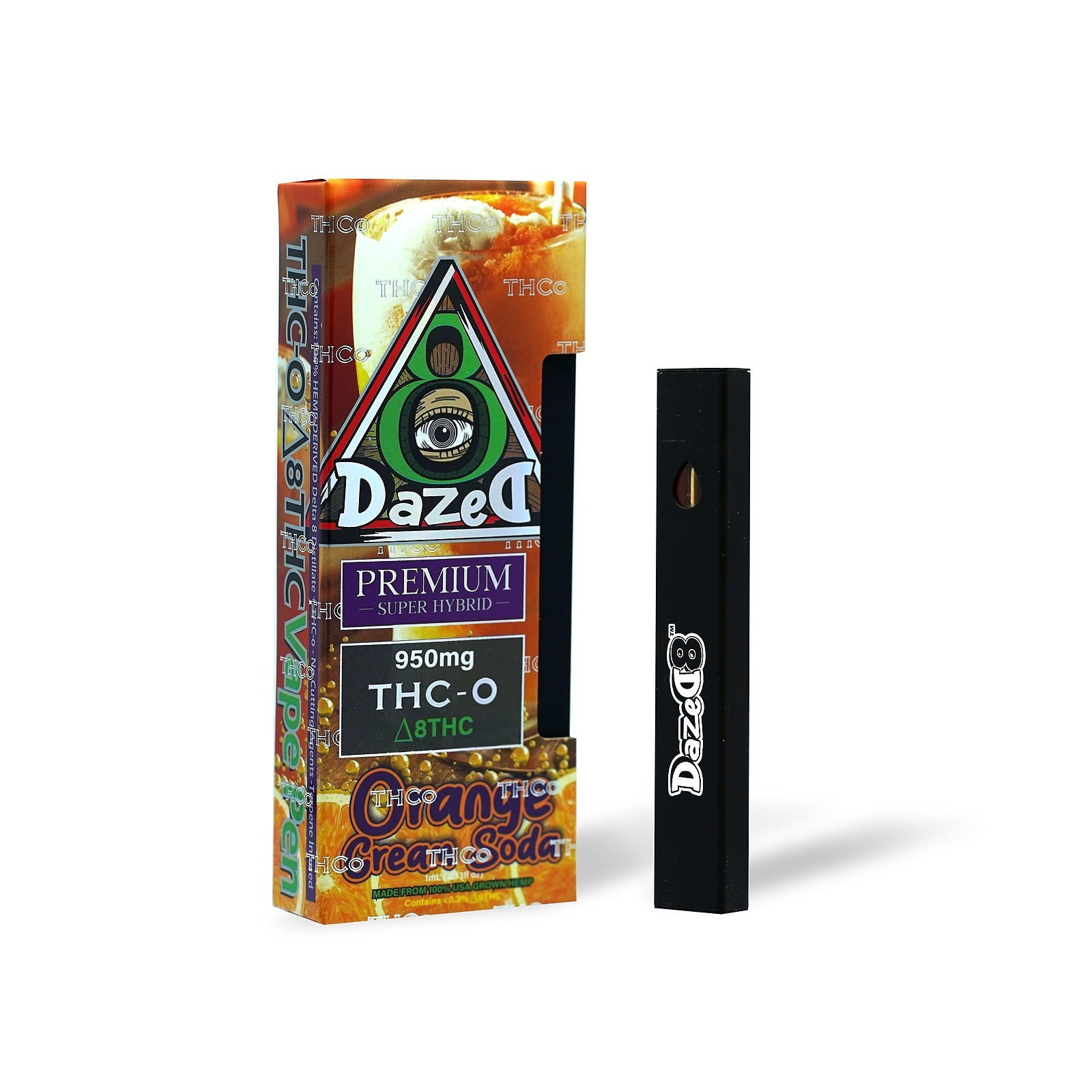 DazeD8: Orange Cream Soda Delta 8/10 THC-O Disposable Vape — 1 Gram ...