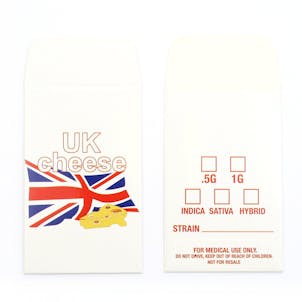 Photo of 25 UK CHEESE by Shatter Labels Cannabis Strain Concentrate Envelopes #255