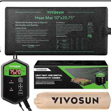 Photo of VIVOSUN 10"x20.75" Seedling Heat Mat and Digital Thermostat Combo Set MET Standard