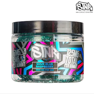 Photo of Sour Blue Raspberry ∆8+∆9 Gummies | 2500mg Jar