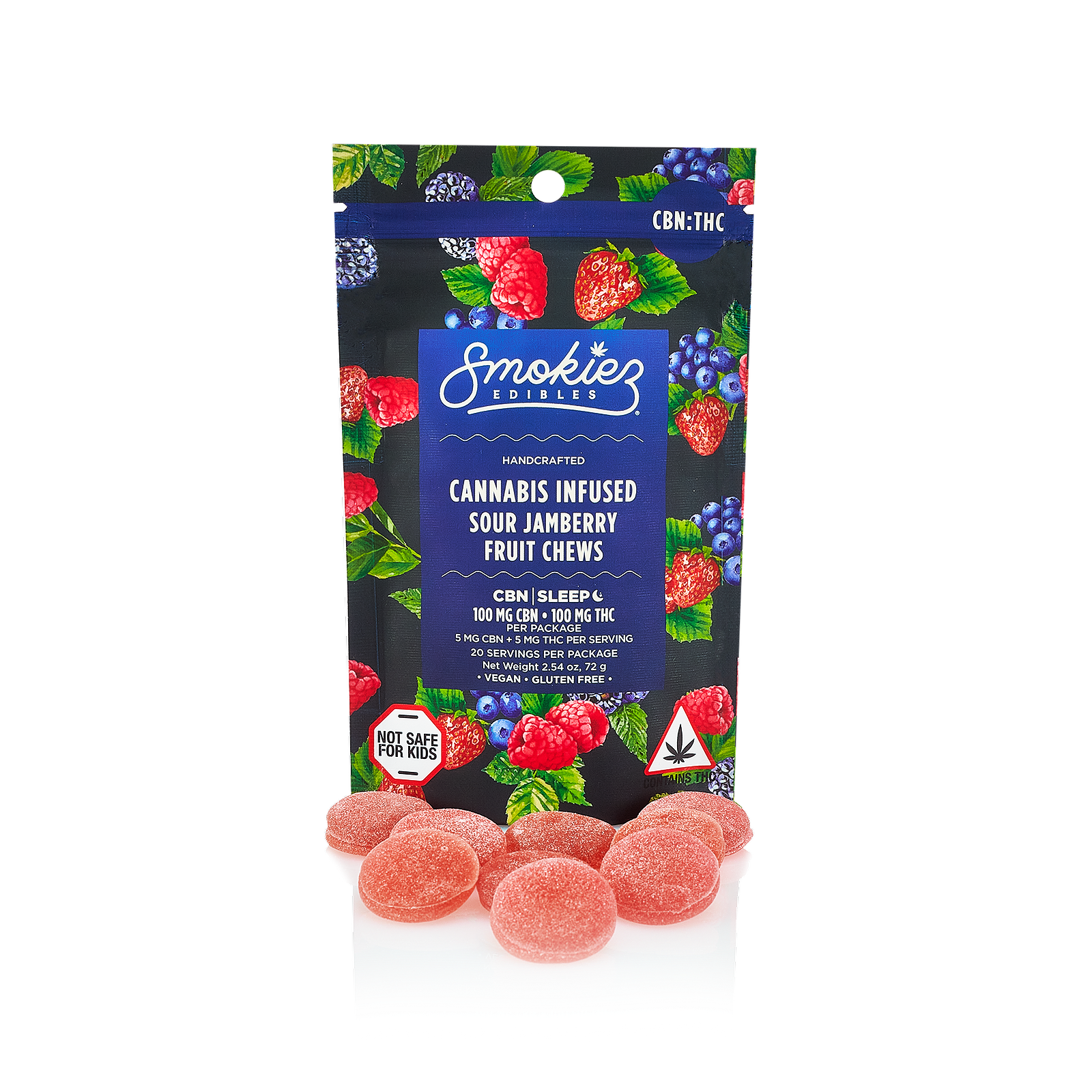 Smokiez Edibles: Smokiez Sour Jamberry 100mg CBN : 100mg THC 1:1 Fruit ...