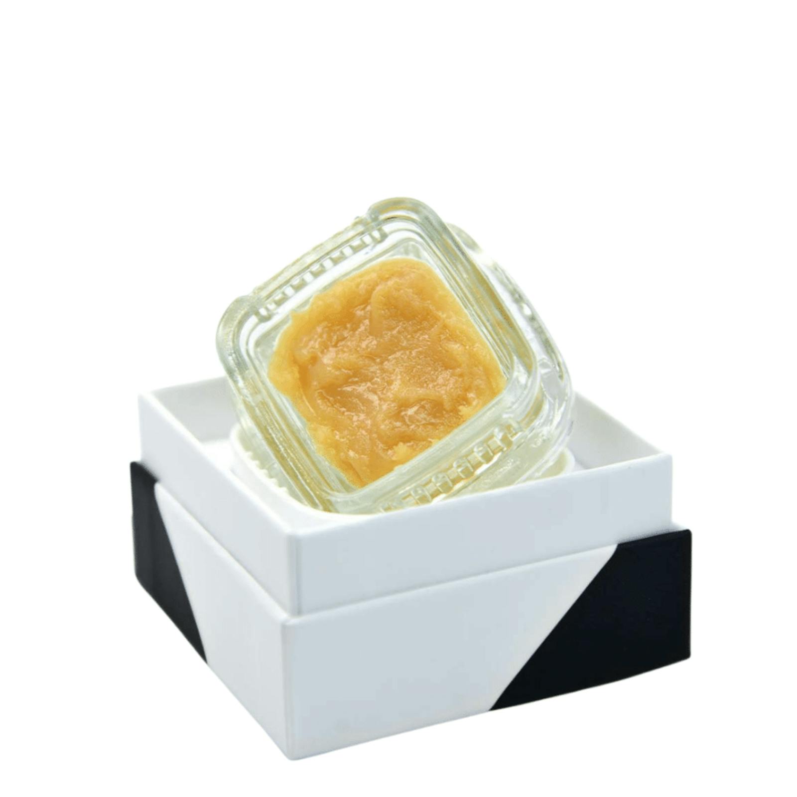 Grow Sciences Sour San Souci x GMO Cookies Live Hash Rosin Baller Jar