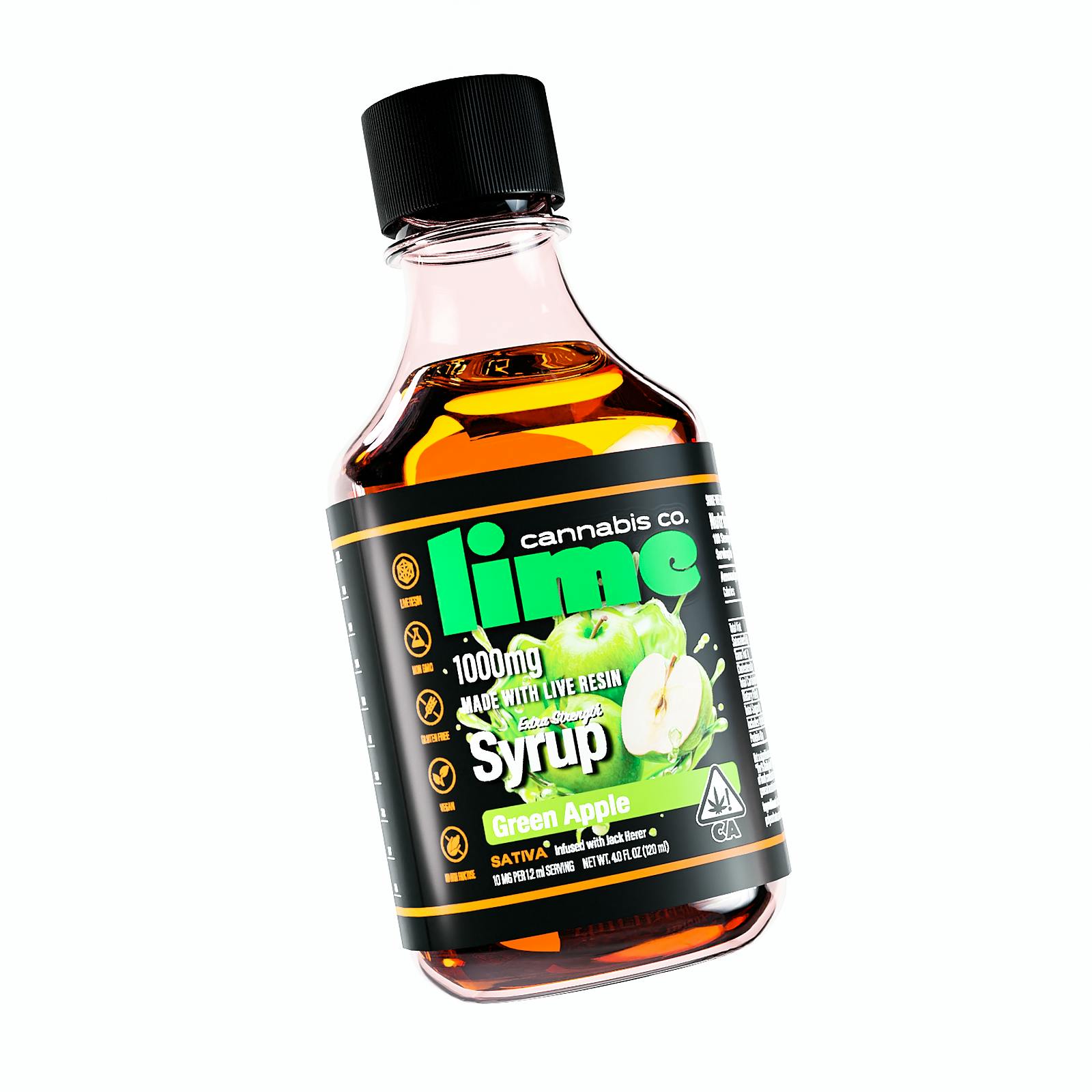 Lime 1000mg Live Resin THC Syrup Tincture Green Apple Leafly