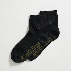Photo of Afends Unisex Happy Hemp - THC Essentials - Ankle Socks One Pack - Black / Black
