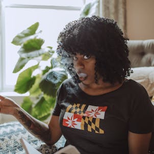 Photo of Charcoal Black Ladies Slouchy Tee