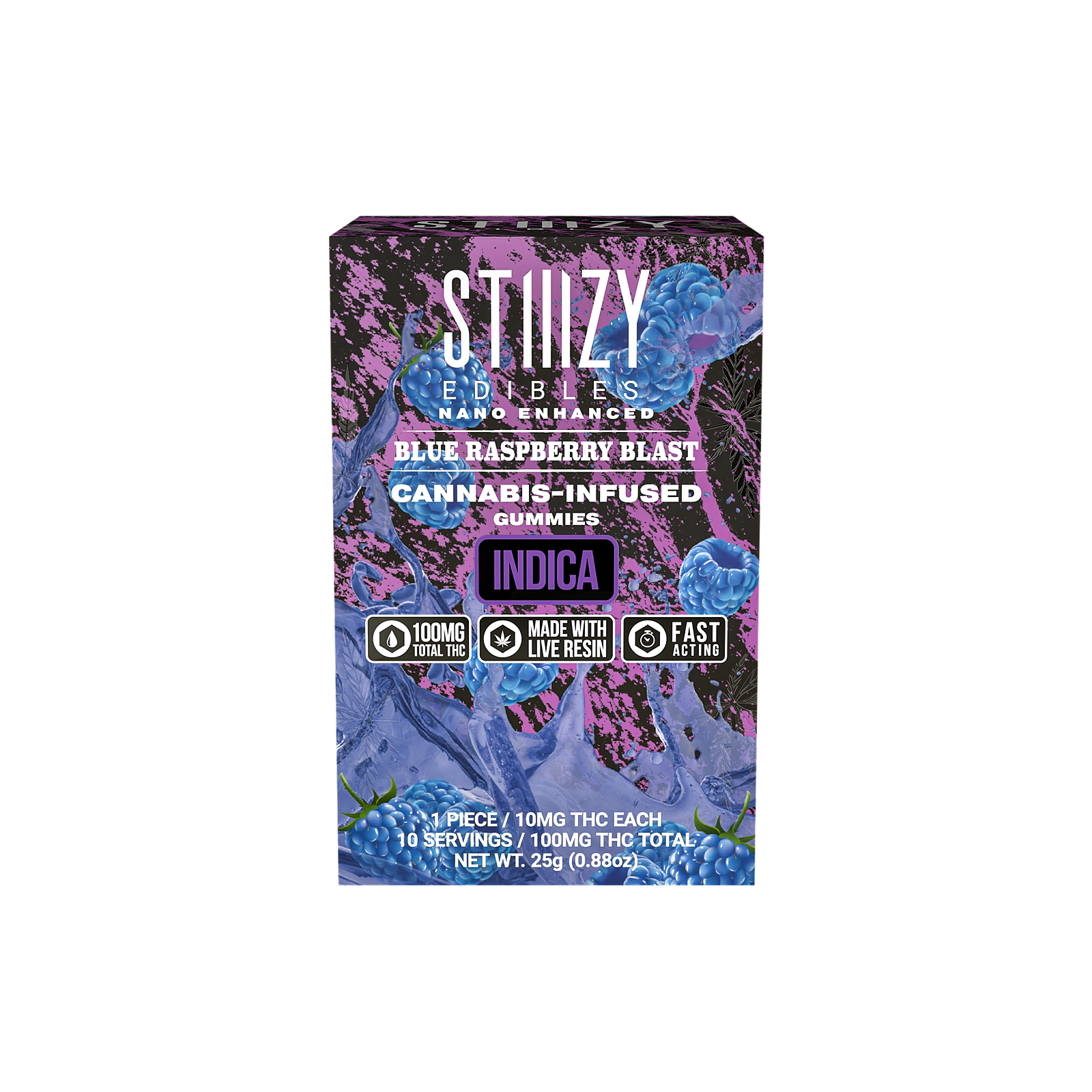 STIIIZY: BLUE RASPBERRY BLAST STIIIZY EDIBLES - 100MG GUMMIES | Leafly