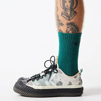 Photo of Afends Unisex Happy Hemp - THC Essentials - Crew Socks - Emerald