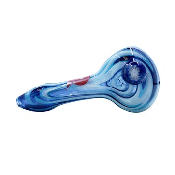 Photo of American Glass Spoon – Blue and White Starburst