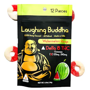 Photo of Laughing Buddha Delta 8 THC Watermelon Rings Gummies (12ct bag)