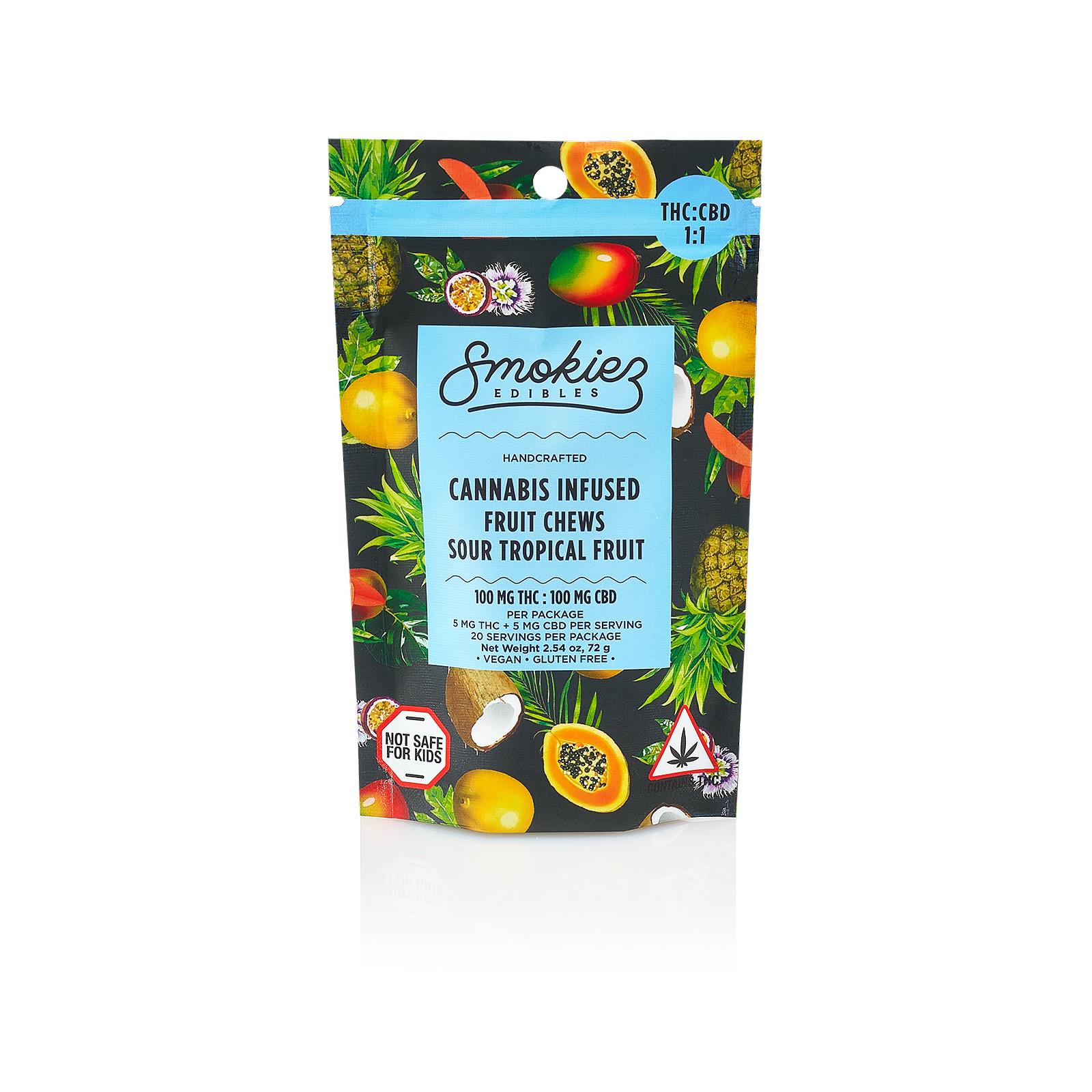 Smokiez Edibles: Smokiez 1:1 THC:CBD Multi-Piece Sour Tropical Fruit ...