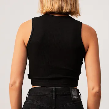 Photo of Afends Womens Dalston - THC Essentials - Hemp Ribbed Tank - Black