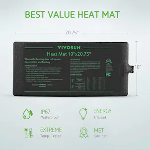Photo of VIVOSUN 10"x20.75" Seedling Heat Mat and Digital Thermostat Combo Set MET Standard