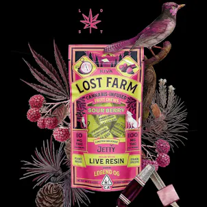 Photo of 10mg Lost Farm + Jetty Extracts 'Legend OG x Sour Berry' Live Resin Chews 100mg THC total