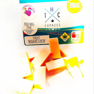 Photo of Strawberry Cream Fruit Nougat Chew 100mg 10-Pack